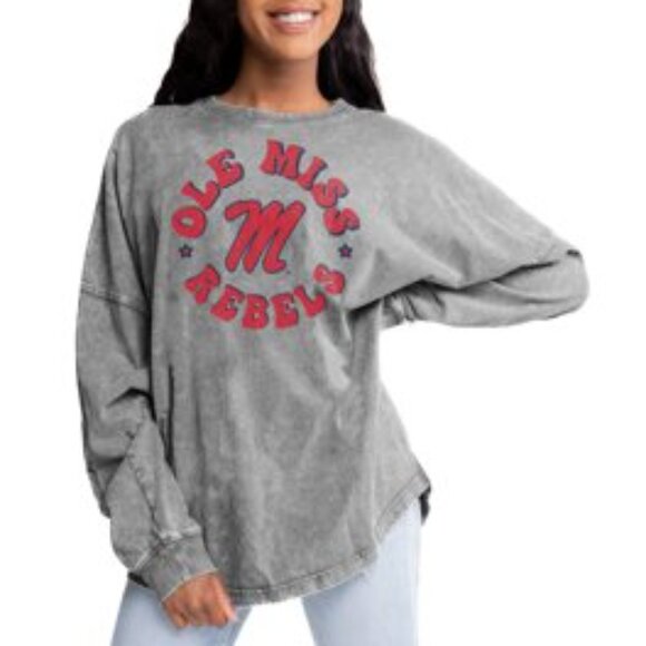 Gameday Couture Ole Miss Rebels Gray Graphic Long Sleeve T-Shirt Small - Picture 1 of 5